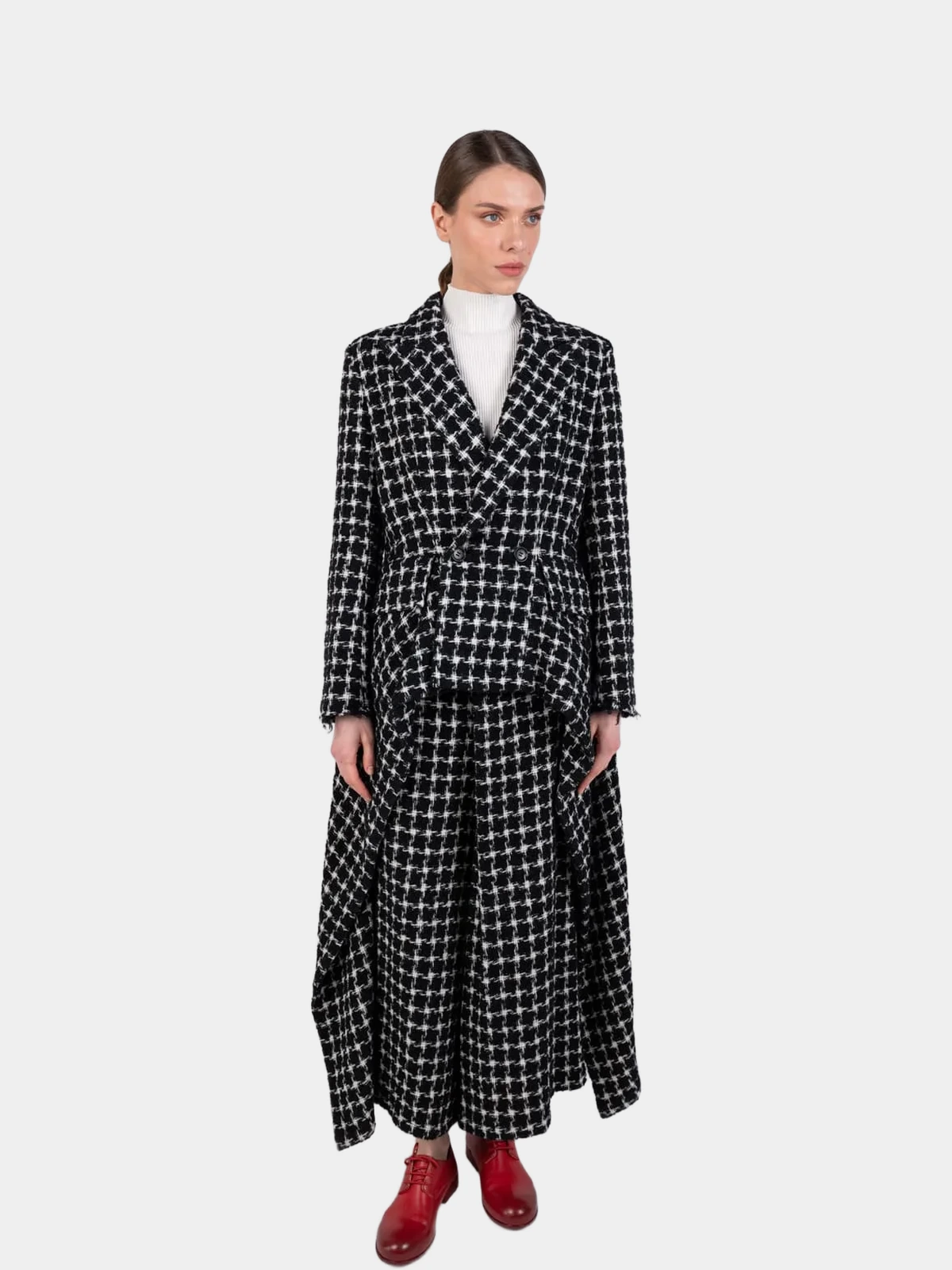 Чорно-білий приталений жакет Yohji Yamamoto - INVOGA