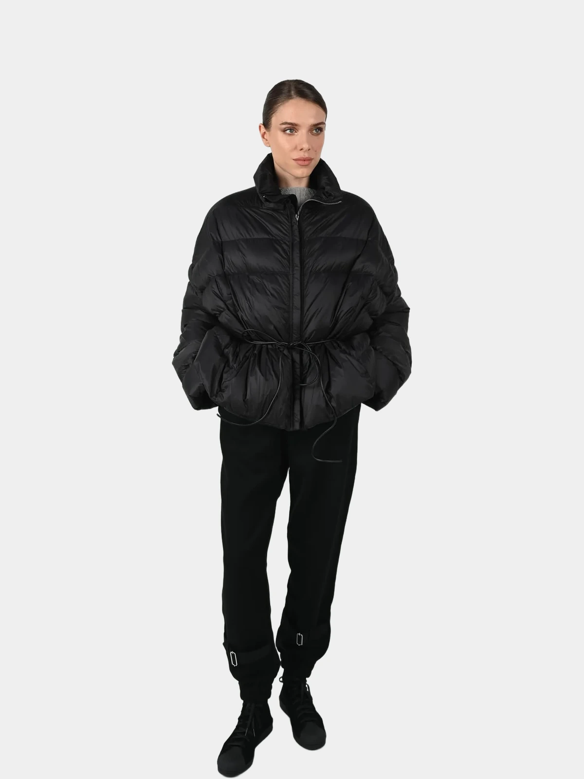 0c402ca8-dd64-415e-aa45-b4585c1bb82b Пуховик Rick Owens чорний укорочений - INVOGA