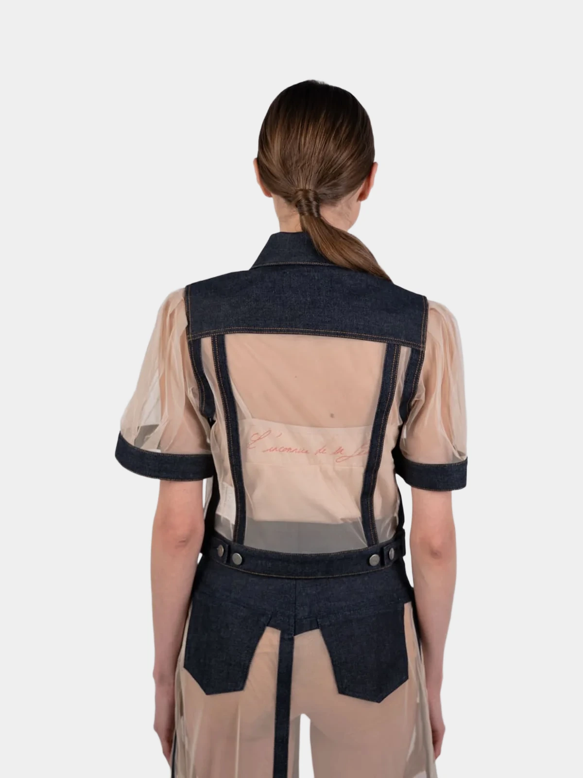 Invisible denim jaket Anrealage з прозорим тюлем - INVOGA