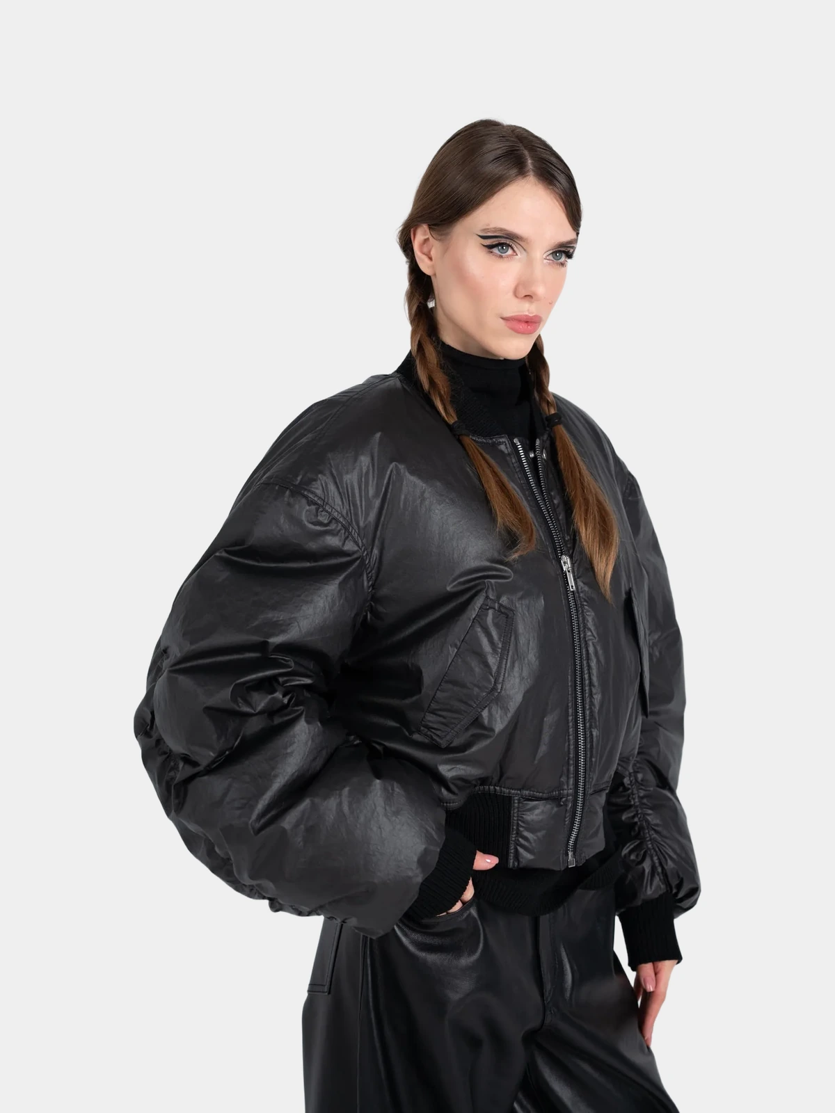 Пуховик Rick Owens короткий чорний - INVOGA