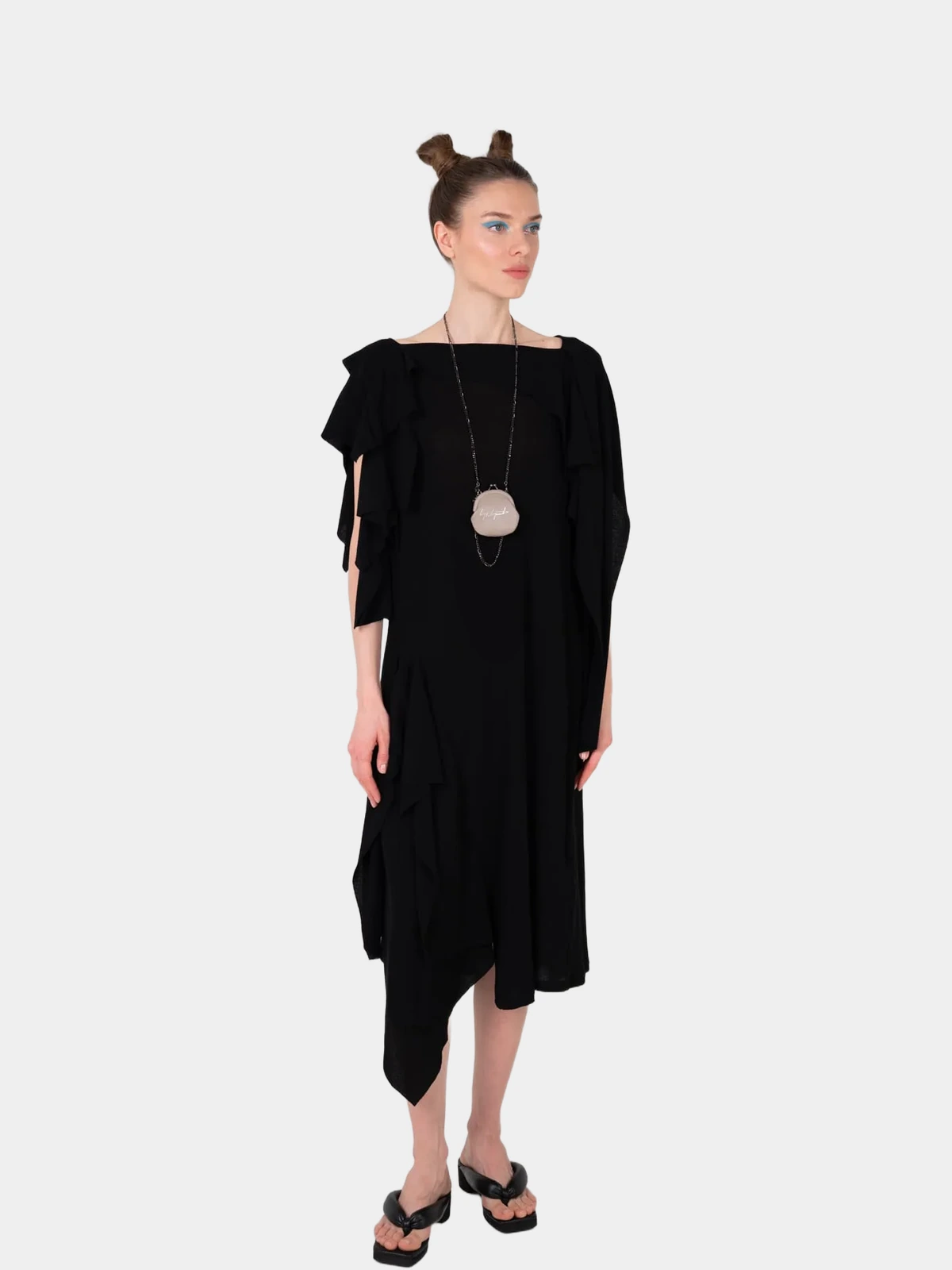 Штани Yohji Yamamoto чорні з накладними кишенями - INVOGA