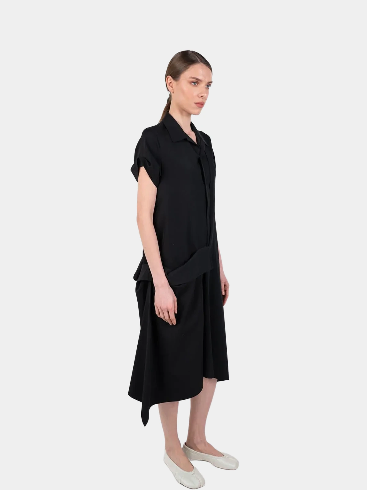 Сукня-сорочка Yohji Yamamoto чорна - INVOGA