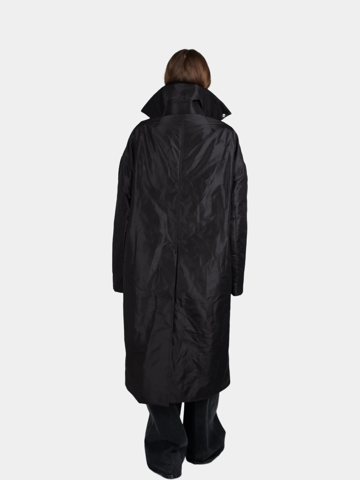 Пальто-плащ Dracucollar Mac Rick Owens чорний - INVOGA