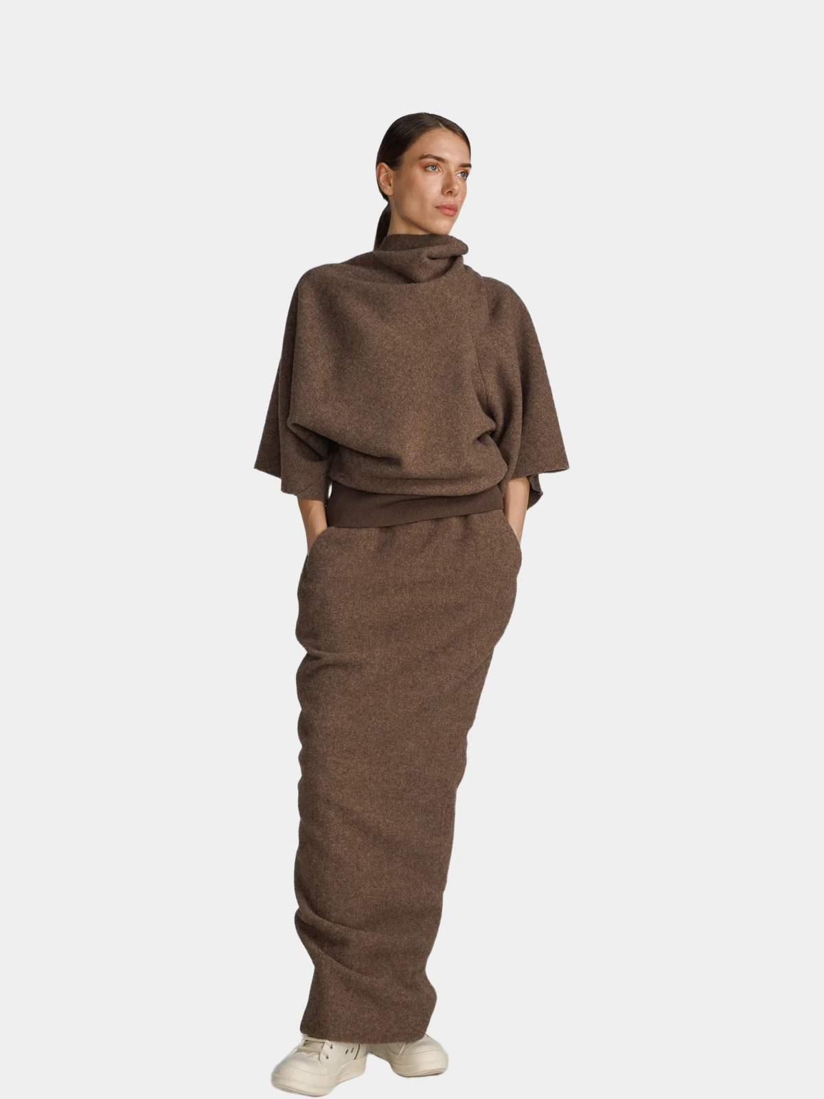 Спідниця Rick Owens коричнева з вовни - INVOGA