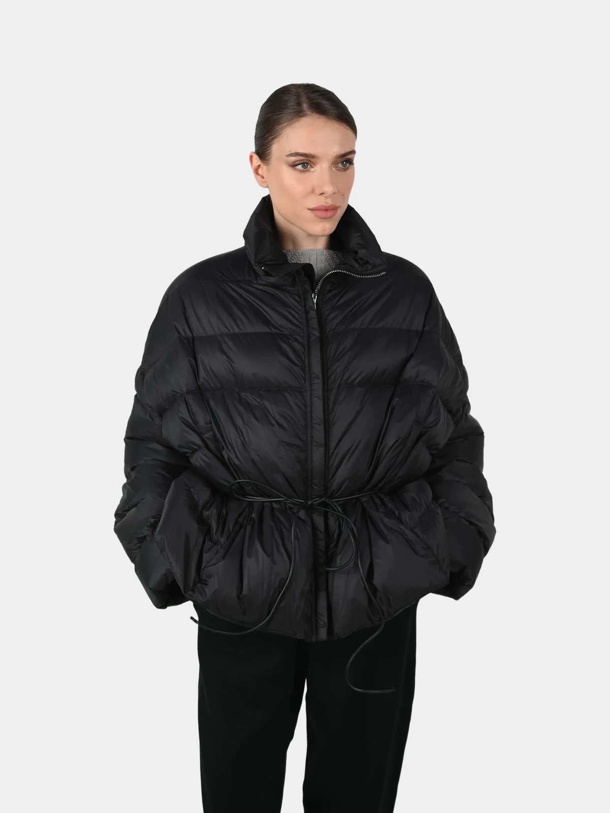 6a126aa6-f2b2-4bf6-abff-df2578edc9f9 Пуховик Rick Owens чорний укорочений - INVOGA