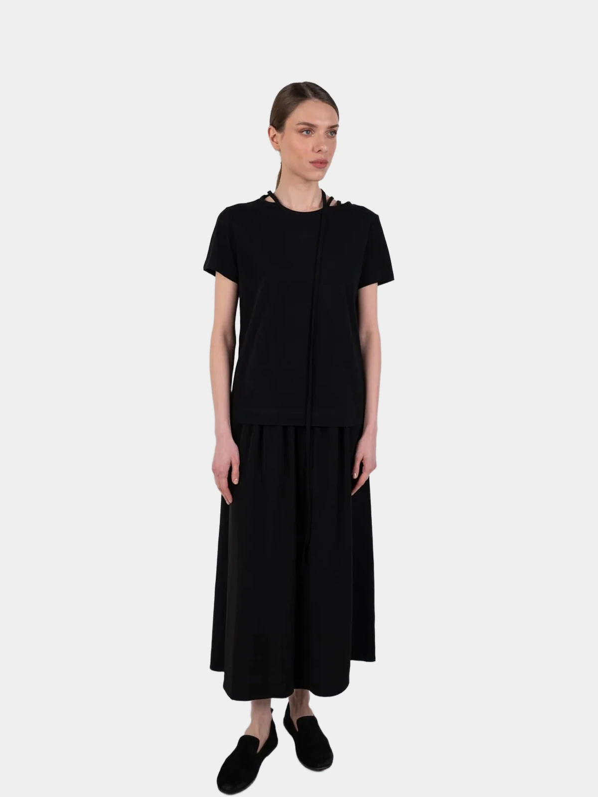 Футболка Yohji Yamamoto чорна з тканини Ultima - INVOGA