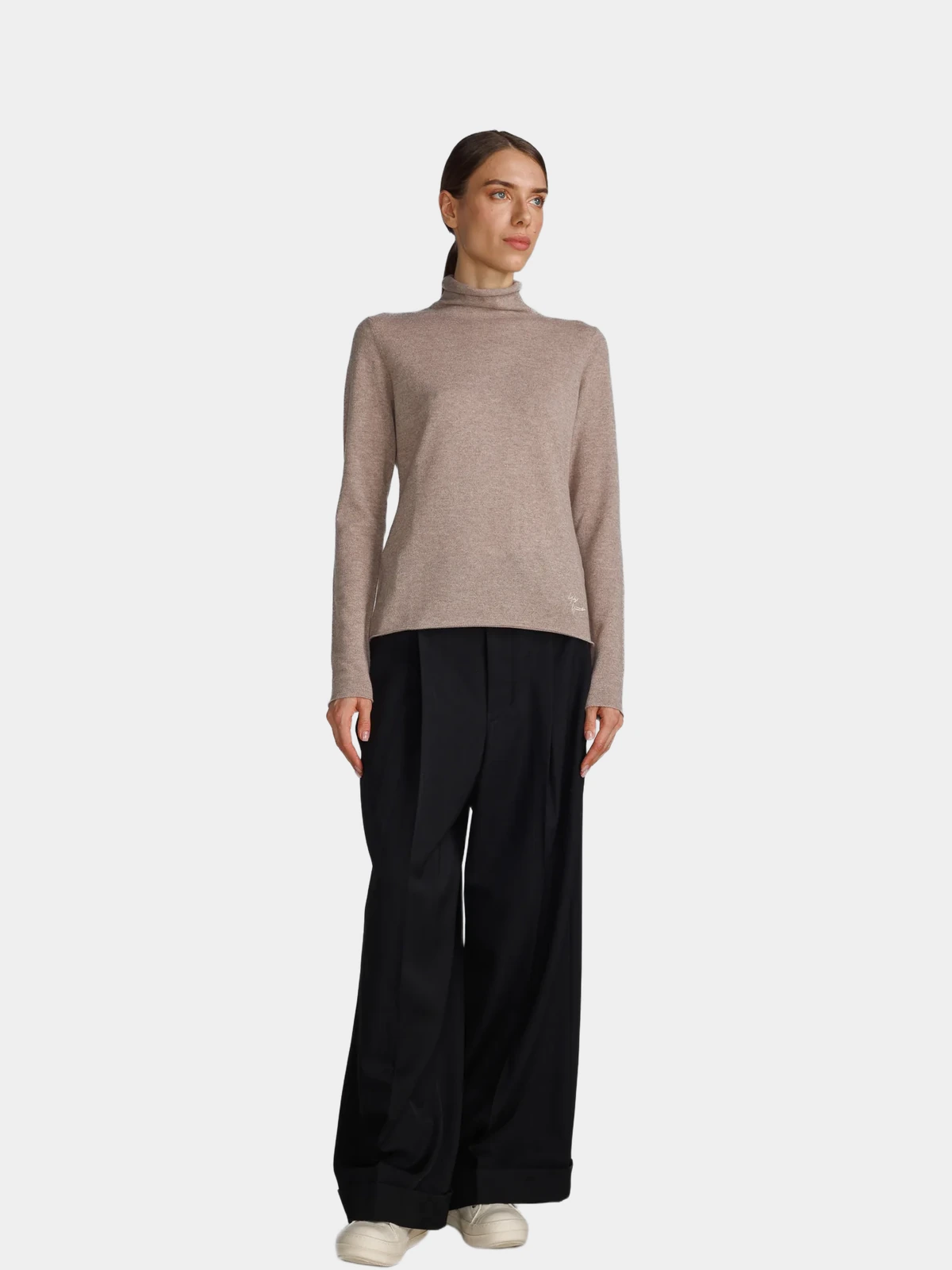 Кашеміровий светр Yohji Yamamoto бежевий - INVOGA