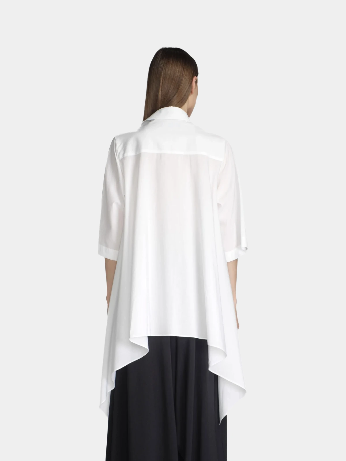 Сорочка Yohji Yamamoto біла з коротким рукавом - INVOGA
