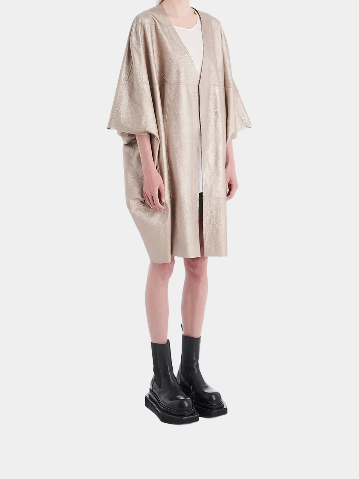 Бушлат Rick Owens бежевий шкіряний - INVOGA