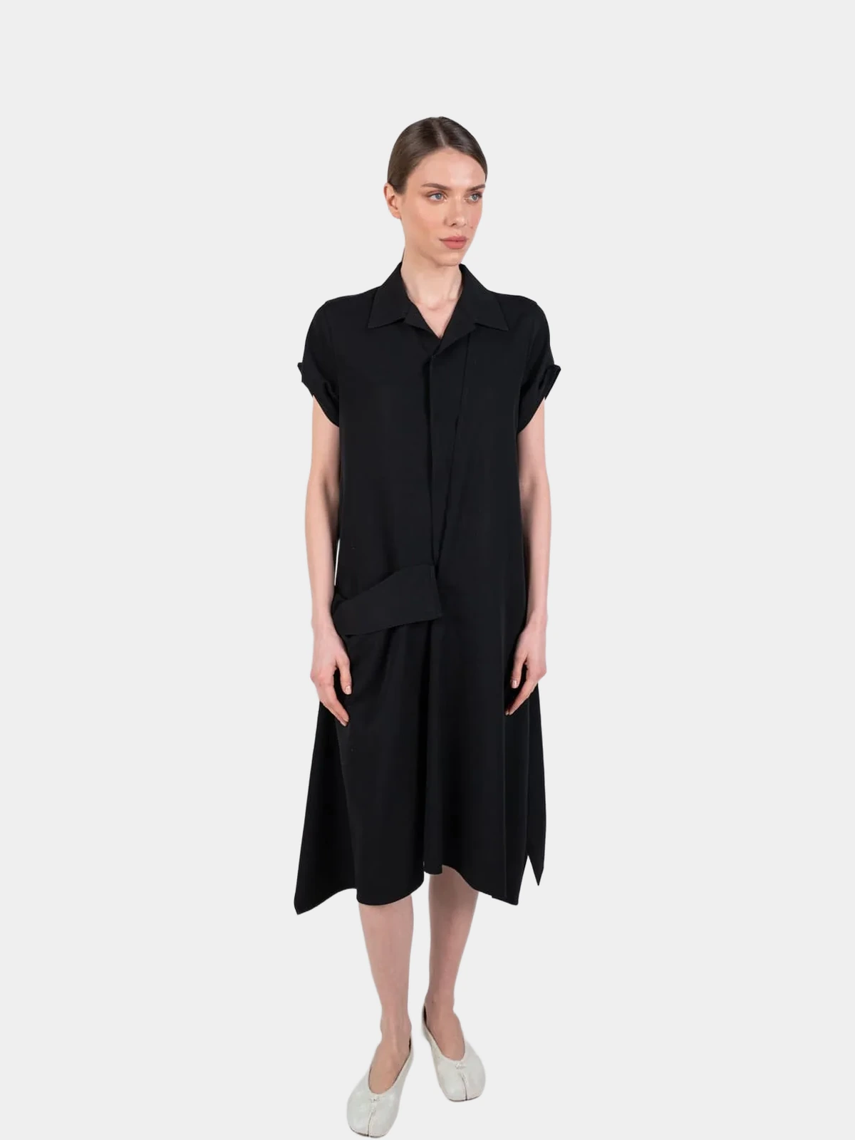 Сукня-сорочка Yohji Yamamoto чорна - INVOGA