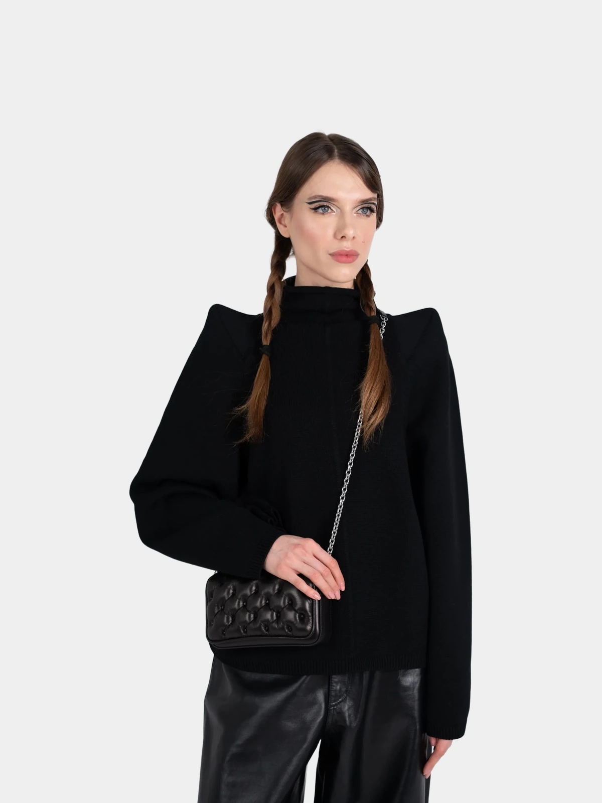 Сумка Maison Margiela Glam Slam чорна структурна - INVOGA