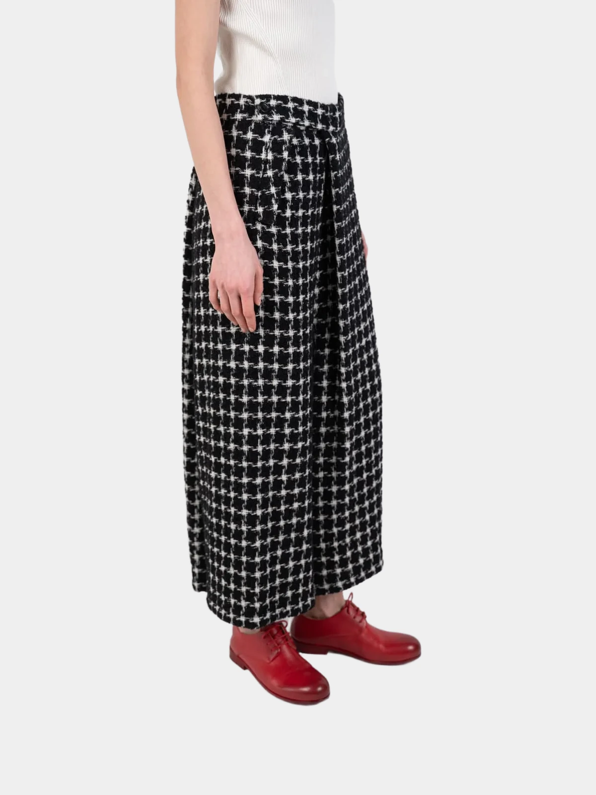 Чорно-білі широкі штани Yohji Yamamoto - INVOGA