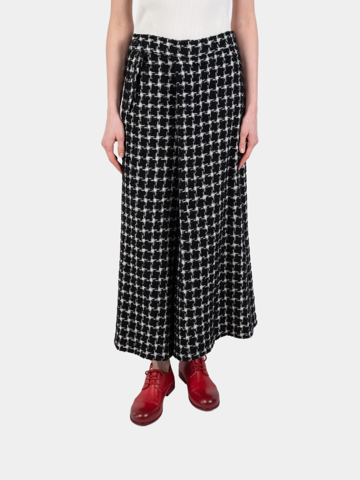 Чорно-білі широкі штани Yohji Yamamoto - INVOGA