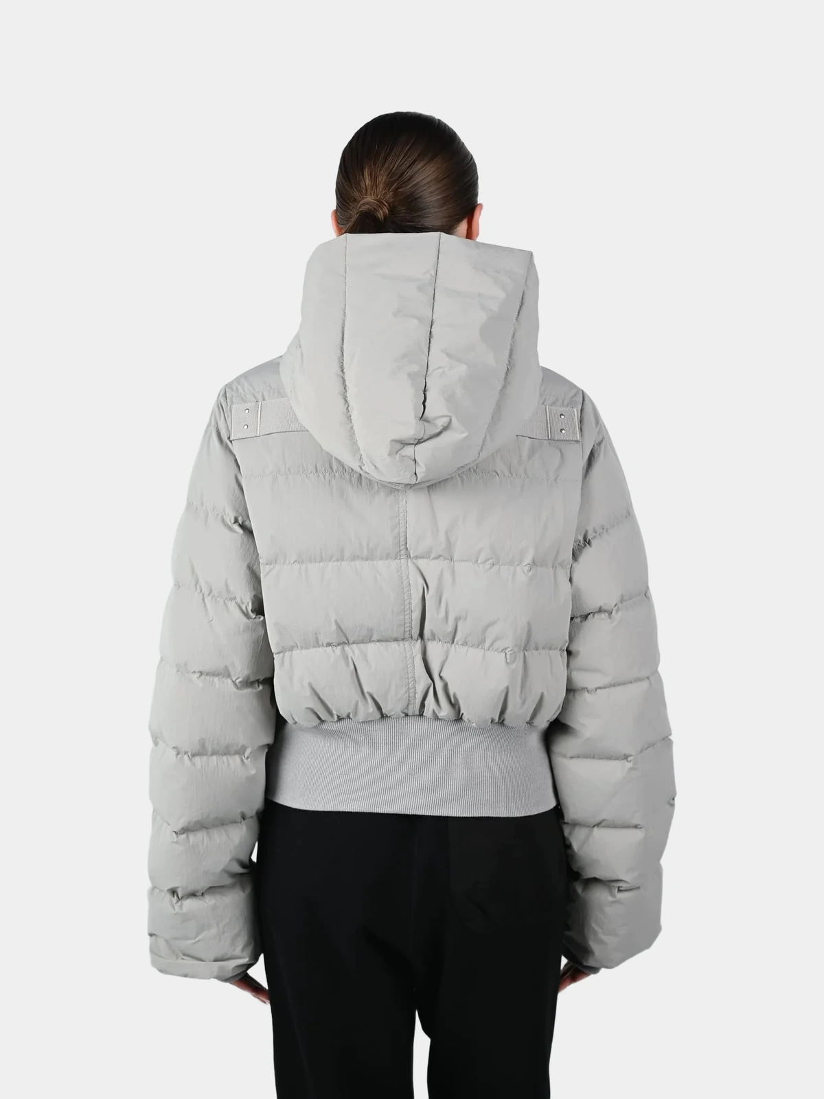 Пуховик Rick Owens короткий сірий - INVOGA