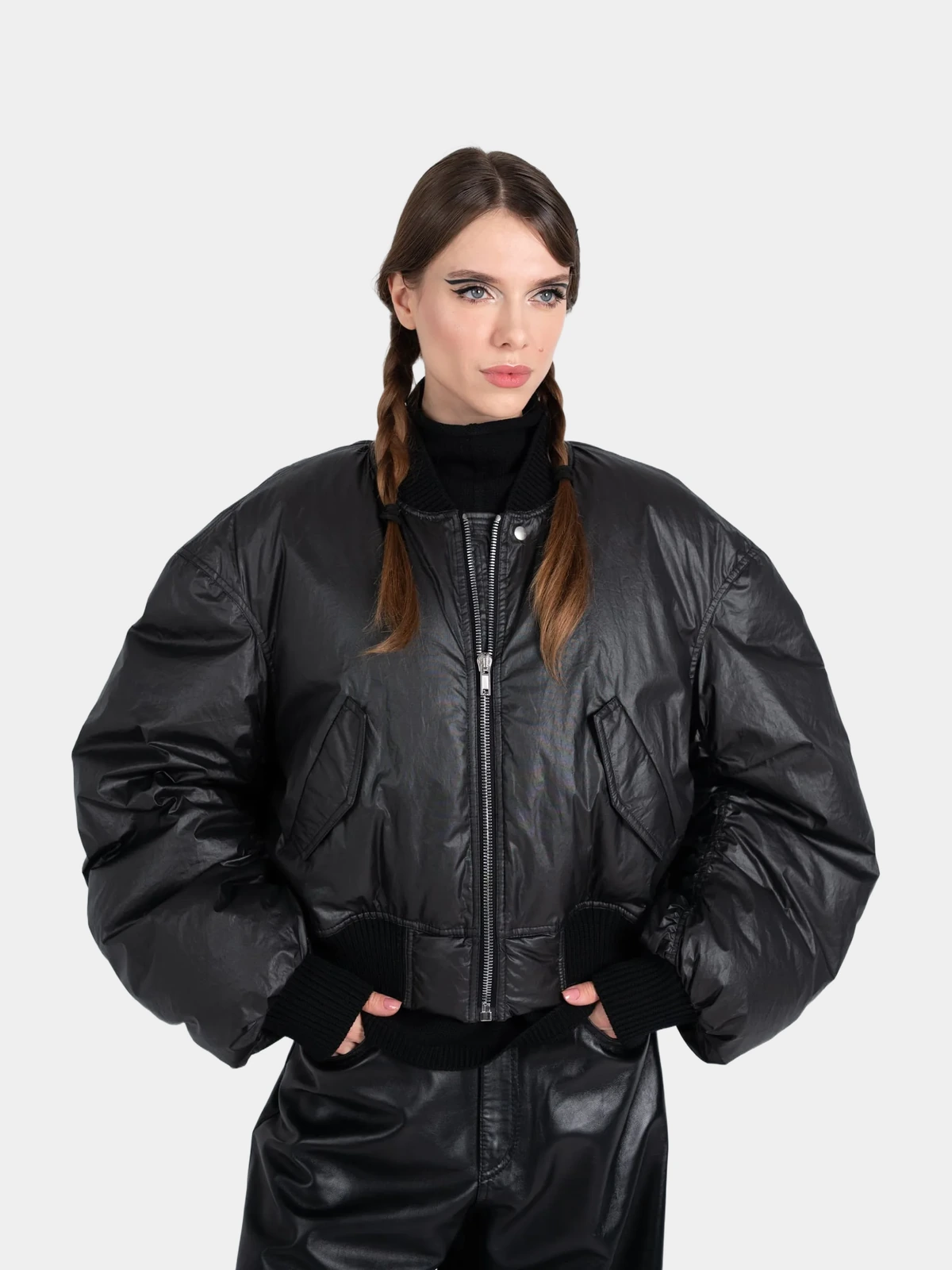 Пуховик Rick Owens короткий чорний - INVOGA