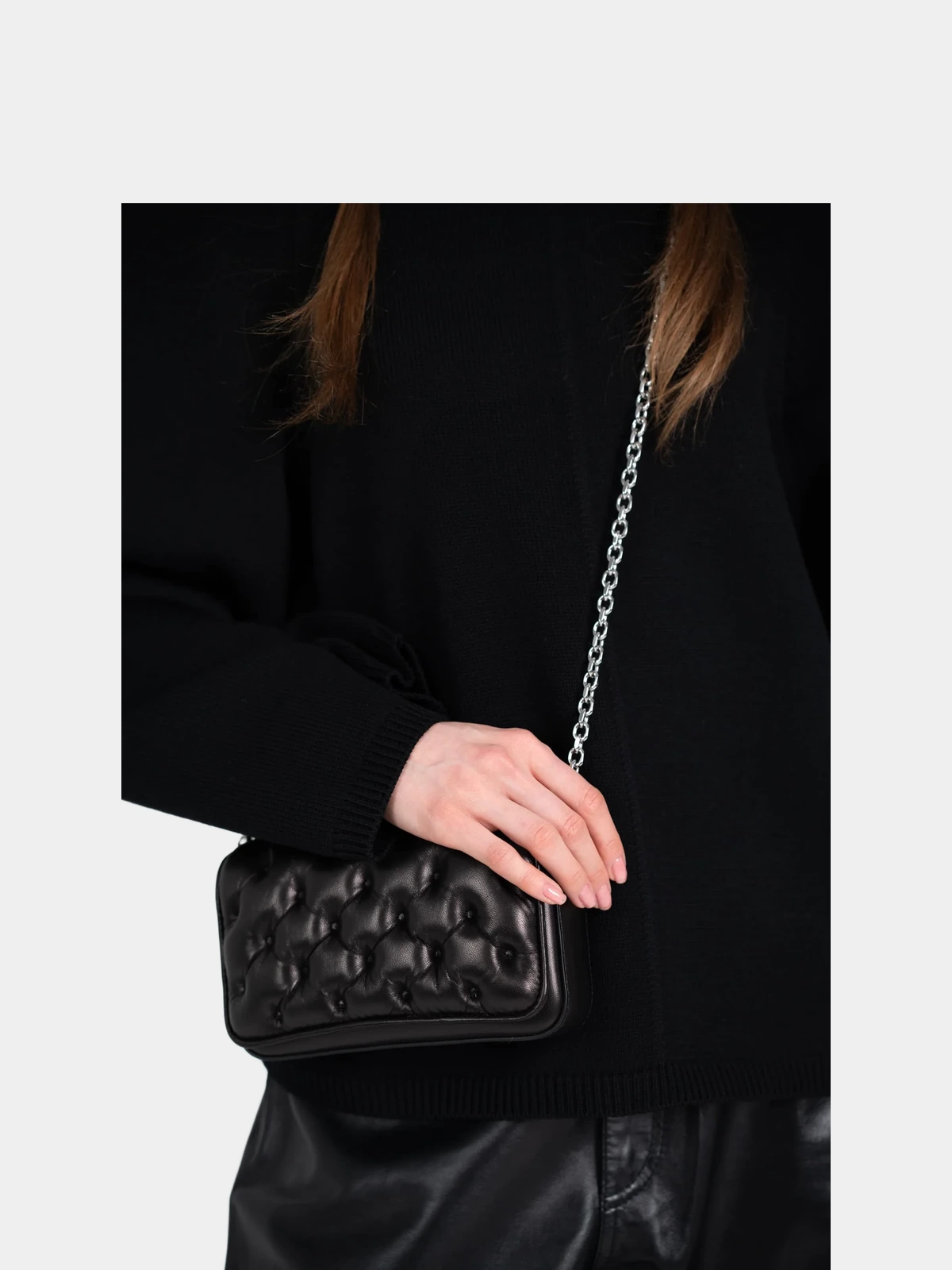 Сумка Maison Margiela Glam Slam чорна структурна - INVOGA