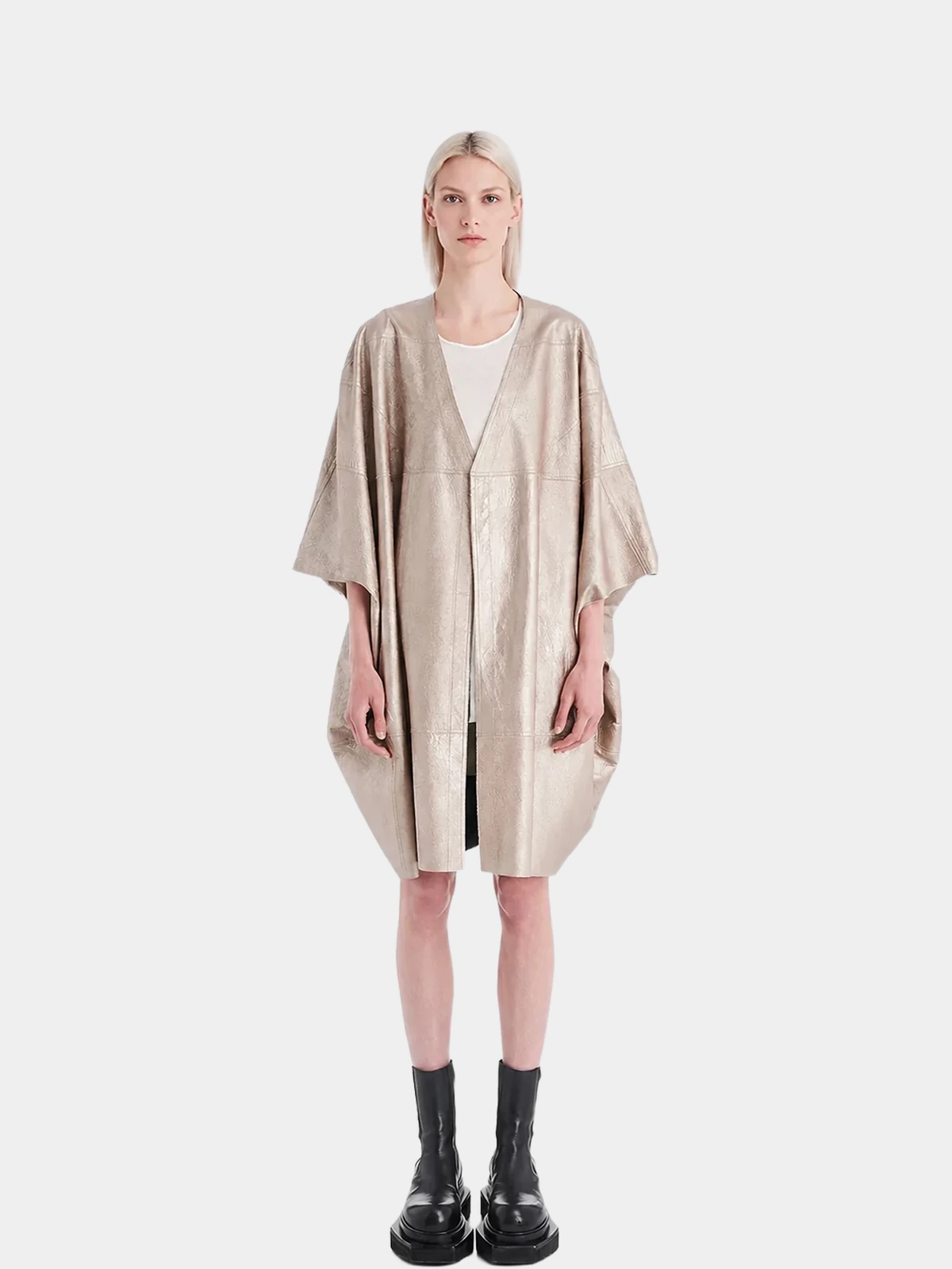 Бушлат Rick Owens бежевий шкіряний