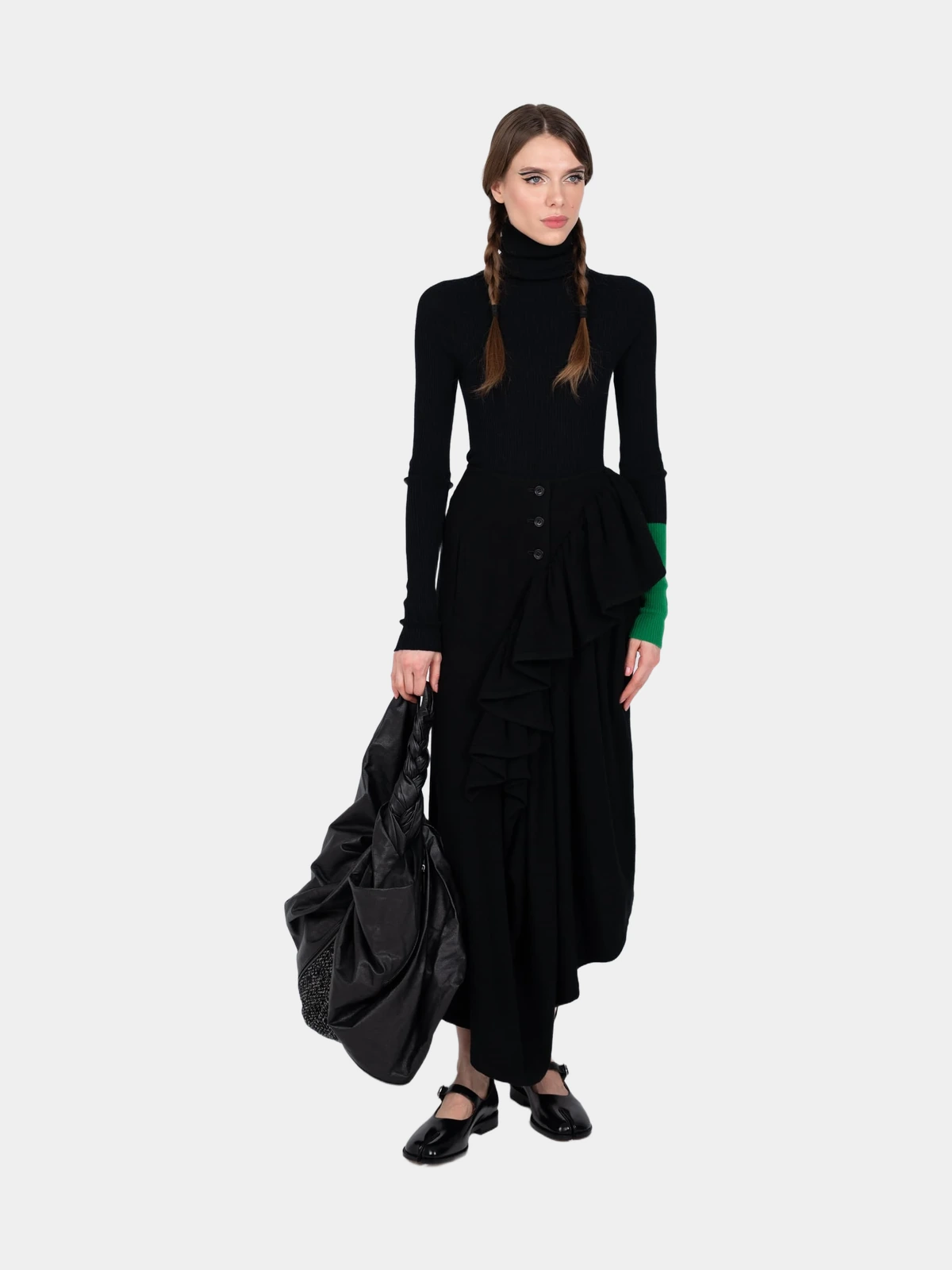Чорна сумка Yohji Yamamoto з блискавкою - INVOGA